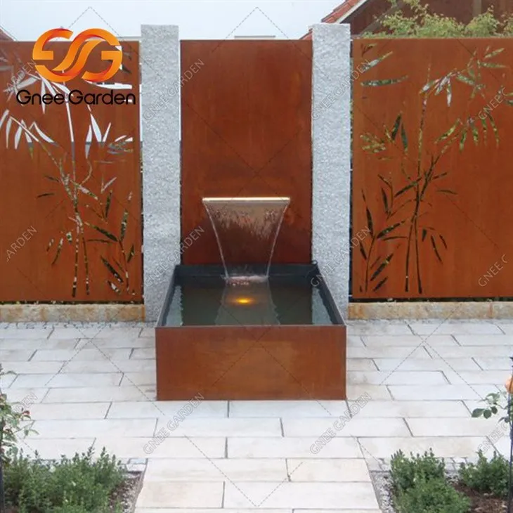 rusted metal water features