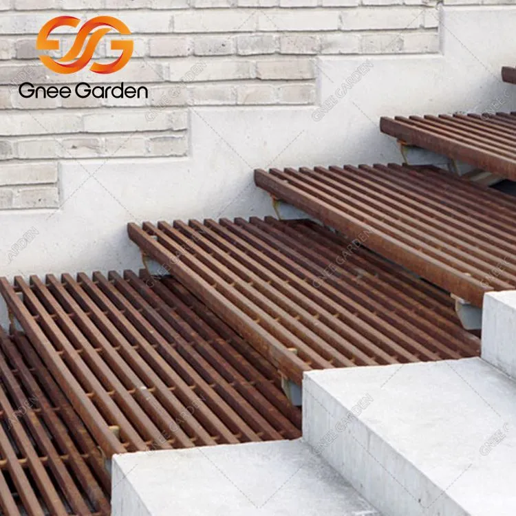 কাস্টমাইজড ওয়েদারিং স্টিল গার্ডেন সিঁড়ি