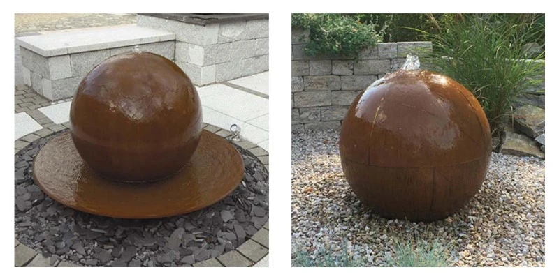 Decorative Corten Steel Sphere Water Feature Fountain for Garden Decorative Corten Steel Sphere Water Feature Fountain for Garden